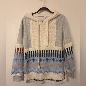 Anthropologie Women’s Sylvia Contrast Sweater Hoodie x Daily Practice Size Small
